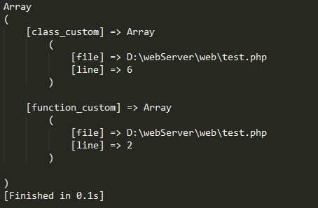 php 反射实例应用-快速定位函数或类所在的位置