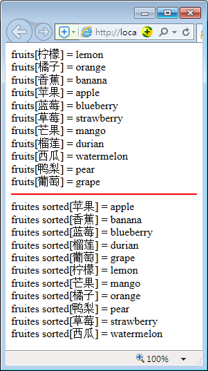 PHP 数组排序后，仍保留对应的字符串键名