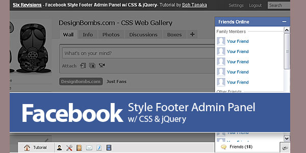 Facebook Style Footer Admin Panel Part 1