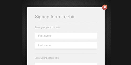 Simple Modal Sign Up Form