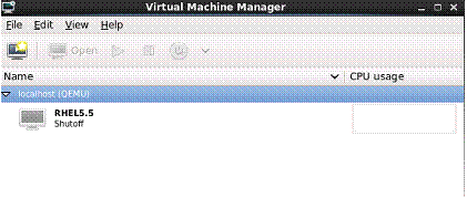 图 6. virt-manager 管理迁移后的 RHEL5.5 虚拟机