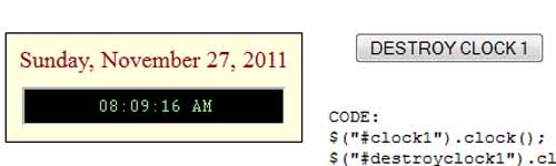 jQuery Dynamic Clock Plugin