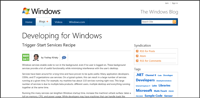 Developing for Windows 博客。 Developing for Windows 博客。