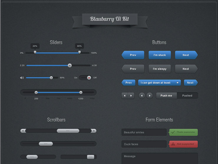 Blaubarry Free UI Kit 2 by Mikael Eidenberg