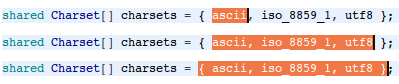 Select enclosing selection