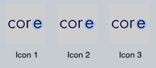 该屏幕显示了 3 个方框,每个方框都包含 “core” 徽标。