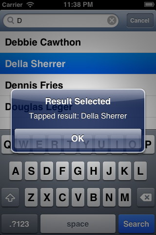 ios Autocompleting Search