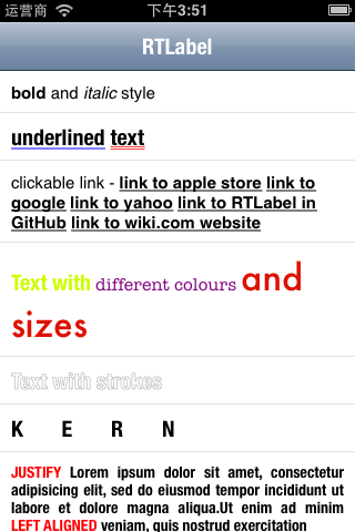 ios Rich Text Label