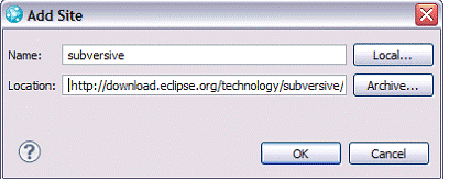 图 3. Eclipse 安装软件 Add 窗口