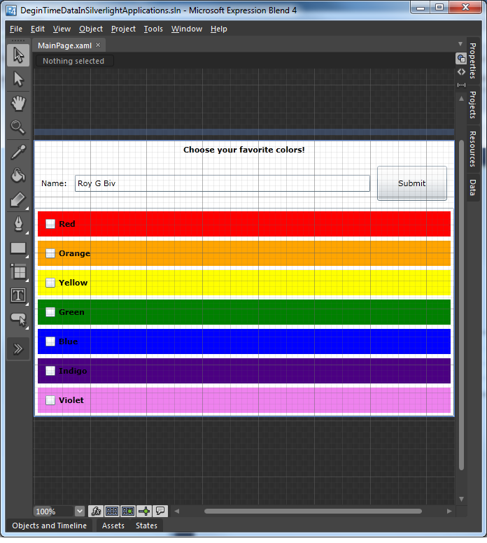 Expression Blend With Design Time Data