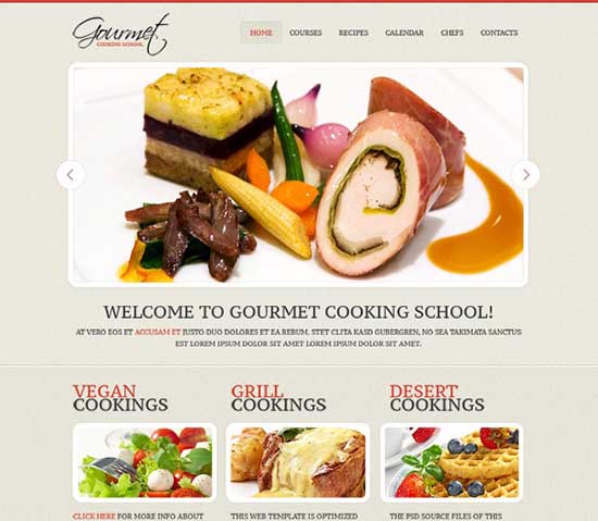 Free Website Template for Cooking Site
