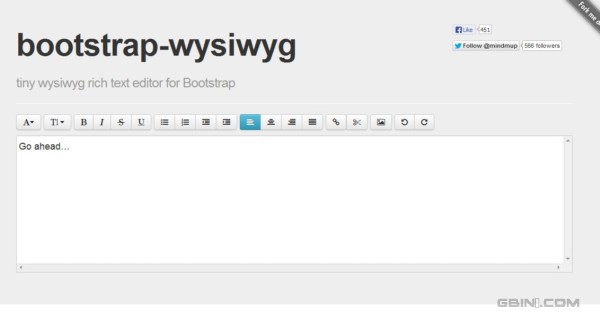 bootstrap-wysiwyg: 迷你的Bootstrap的所见即所得的HTML富文本编辑器