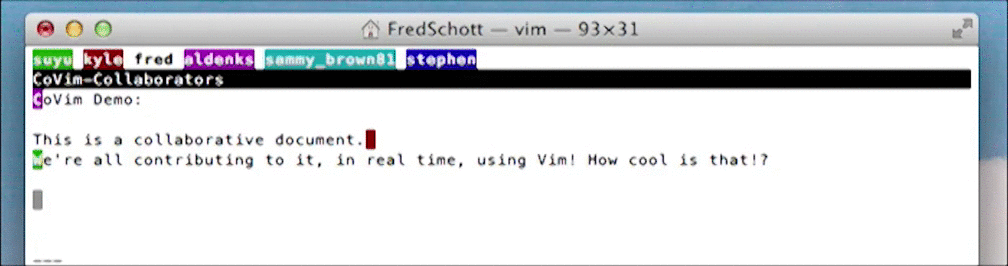 CoVim首页、文档和下载 - vim 协作编辑插件 - OSCHINA - 中文开源技术交流社区