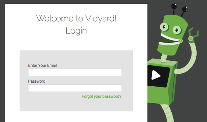 vidyard video login form illustration design