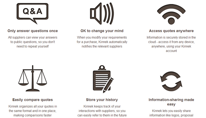 black white icons homepage feature details