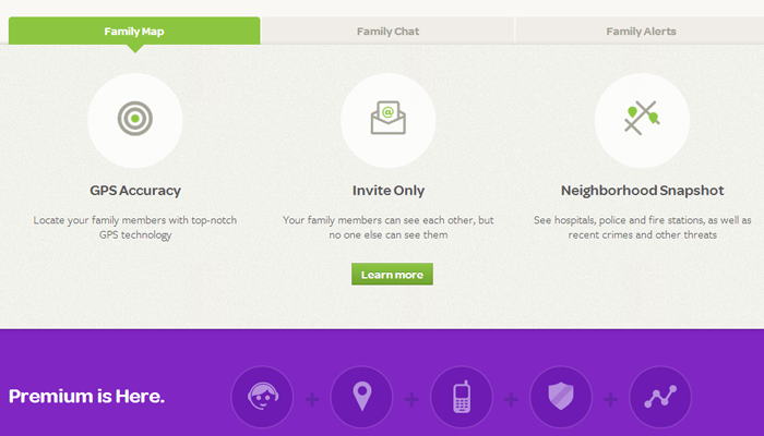 life360 homepage icons list details webdesign