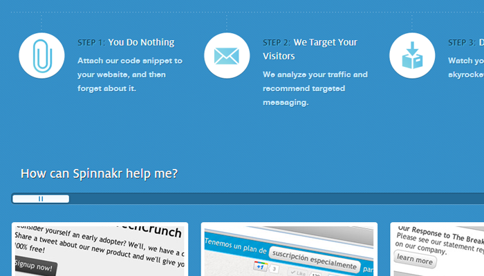 spinnakr website optimization tools homepage icons feature
