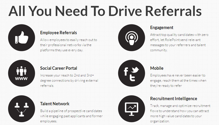 startup homepage rolepoint website layout inspiration icons features