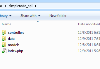 API server folders