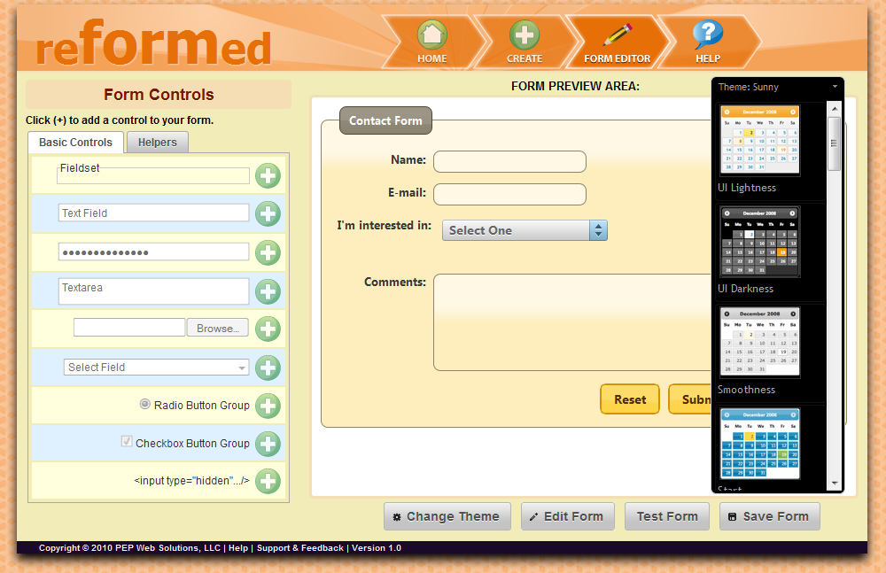 reformed -- Themeable Form Builder