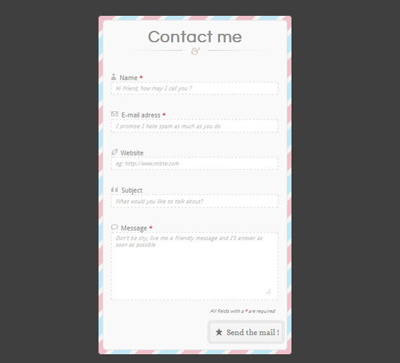 Full CSS3 HTML5 Contact Form with No Images