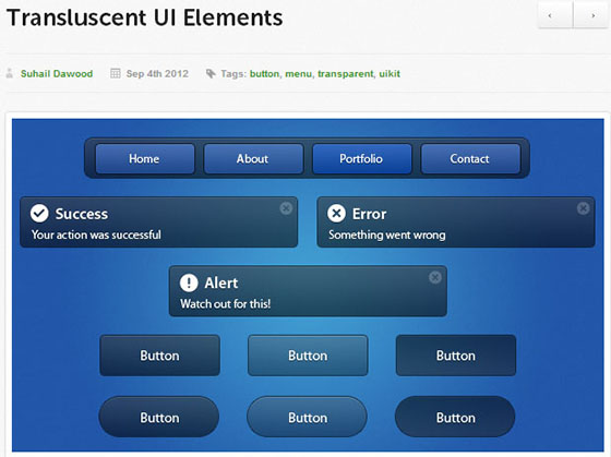 Transluscent UI elements