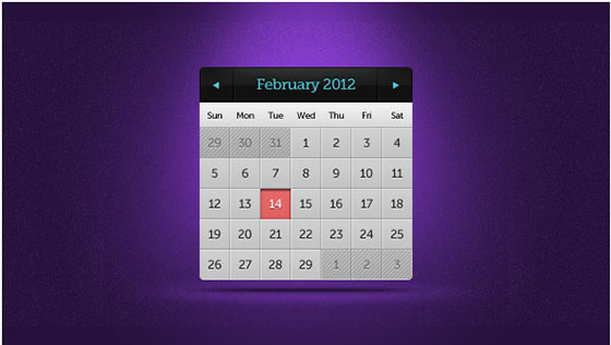 Minimalist Calendar Widget PSD & CSS