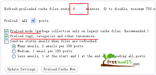 WP Super Cache_13 WP Super cache选择预加载