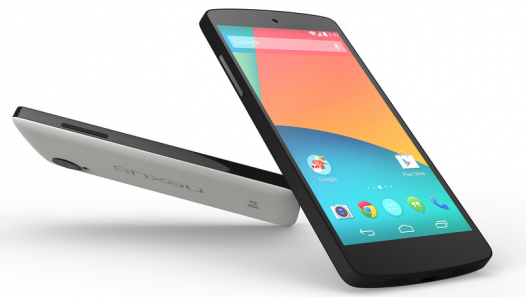 The Nexus 5 comes in black or white with 16 or 32 GB