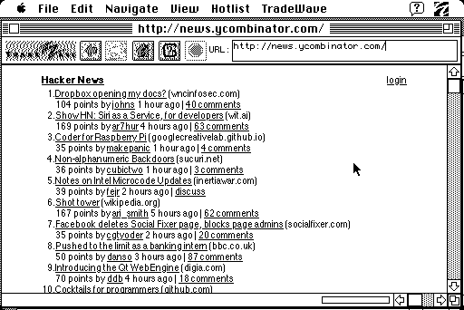 Macintosh Plus的浏览器界面