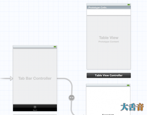 Adding a new table view controller to the Storyboard