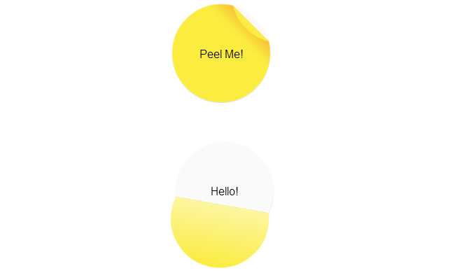 pure css sticky peel effect animation icon