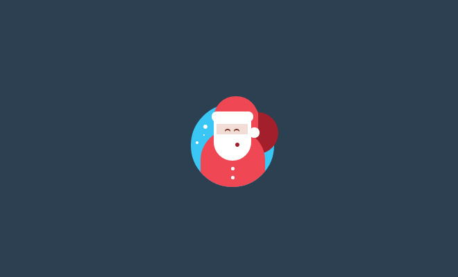 pure css flat santa icon open source