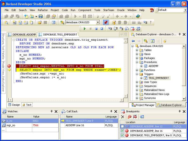 PL/SQL Debugger PL/SQL Debugger