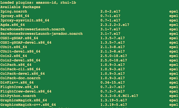 Fig. 01: List all available packages under a EPEL Repo on a CentOS/RHEL/Fedora Linux