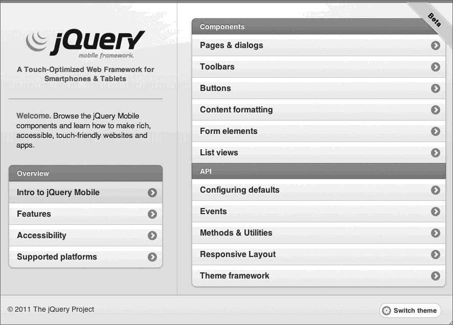 jQuery Mobile框架