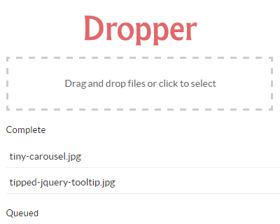 Dropper – jQuery Plugin for Drag and Drop Uploads