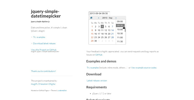 jquery simple datetimepicker