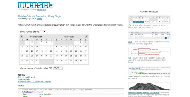 multiday calendar datepicker