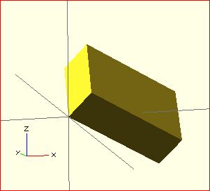 image of result of rotate() transformation in OpenSCAD