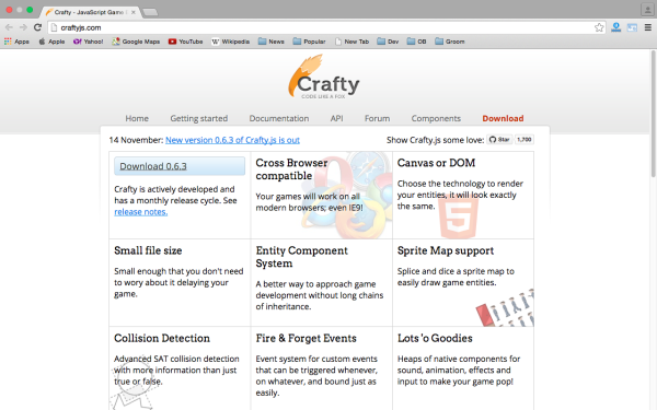 best HTML5 and javascript game engine libraries  - crafty