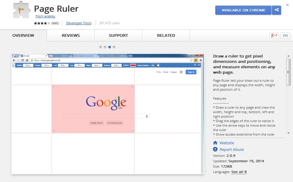 Page Ruler - chrome plugin