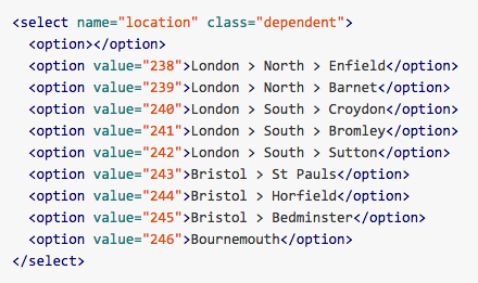 jQuery Dependent Selects