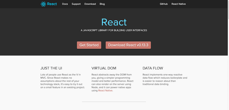 A JavaScript library for building user interfaces   React