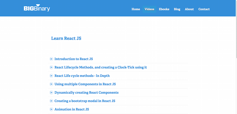 React   BigBinary Videos