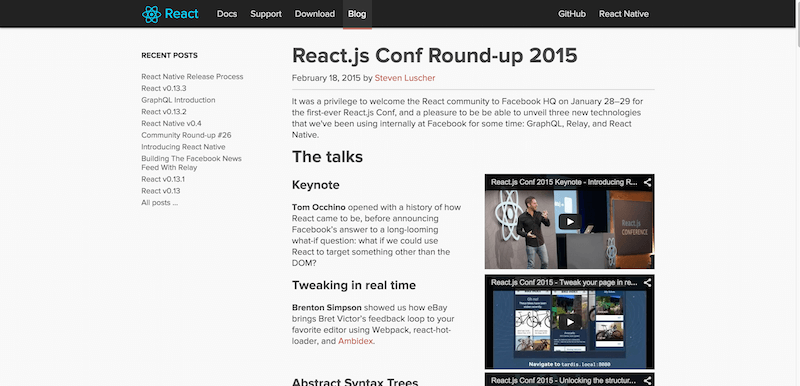 React.js Conf Round up 2015   React