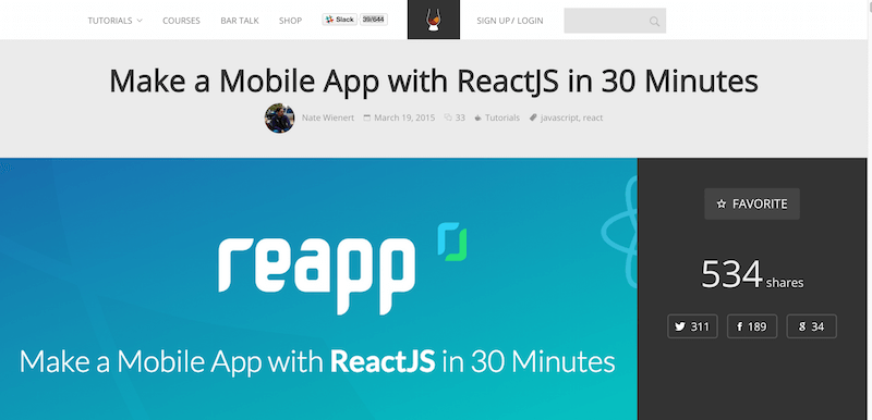 Make a Mobile App with ReactJS in 30 Minutes   Scotch
