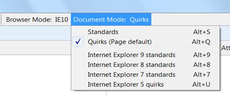 图 1 IE Document Mode