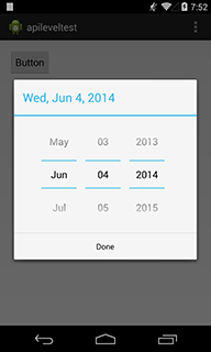 DatePickerDialog look with targetSDKversion 11 or higher