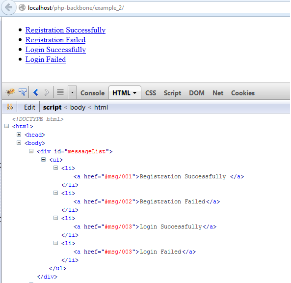 PHP Backbone Output